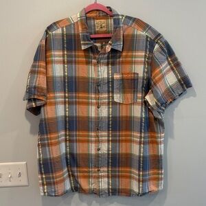 RedHead Men's Plaid Shirt in Blue and Orange